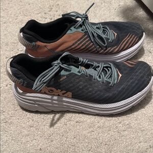 Hoka Rincon OneOne Grey and Pink Running Shoes